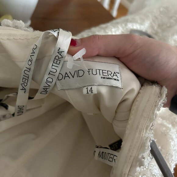 David Tutera For Mon Cheri Beryl 114293 in Ivory / Pink Size 14 - Picture 9 of 10